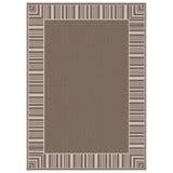 Garvee Washable Striped Edge Area Rug, Camel 8x10ft – Mark Resistant, Low Pile, Non-Slip, Durable Carpet for Living Room, Dining Room, Bedroom, Patio, Office – USA - Camel