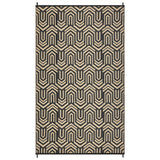 Garvee Waterproof Reversible Outdoor Door Mat - Large 8x10ft Geometric Plastic Patio Rug - Modern Durable Straw Mat for Garden, Porch, Balcony, Camping, RV, Easy Care, Mark Resistant, Black Coffee, Size: 8x10ft (244x305cm)