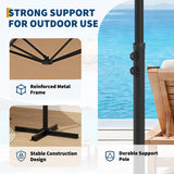 Garvee UV-Resistant 9FT Cantilever Patio Umbrella – Heavy Duty Offset Sun Shade for Deck, Pool, Garden, Backyard – Large Market Parasol with Vented Canopy – Khaki Color - Khaki