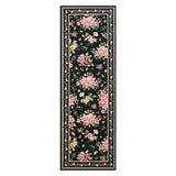 Garvee Vintage Rose Runner Rug – Ultra Thin, Low Pile, Washable, Non-Slip Carpet for Hallway, Bedroom, Entryway, Laundry, Easy Clean – Size: 2x6ft (61x183cm), Black - Grey