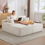 Garvee Oversized Chaise Lounge Chair Boneless Corduroy Sleeper Sofa Bed with 4 Pillows Armrests Comfy Fluffy No Assembly Living Room Bedroom Office