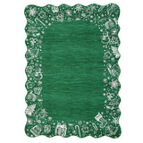 Garvee Green Christmas Area Rug 8x10ft – Modern Scalloped Edge, Soft Non-Slip, Washable Low Pile Carpet – Non-Shedding Floor Mat for Living Room, Bedroom, Nursery, Office Holiday Decor – USA
