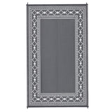 Garvee Outdoor Patio Rug 8x10ft - Grey, Reversible Modern Diamond Geometric, Waterproof Plastic Mat - Washable, Collapsible, with Carry Bag - Garden, Backyard, Deck, Camping, Balcony, RV, Poolside - Gray, USA - Grey And White