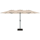 Garvee Extra Wide 9x15 ft Rectangular Patio Umbrella with Base – Heavy Duty 12-Rib Frame – UV Protection & Weather Resistant – Outdoor Garden, Pool, Backyard, Balcony Shade – Khaki Color - Navy Blue