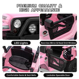 Garvee 12V 2-Seater Kids Electric Ride On Truck Car with Remote Control – LED Lights, MP3 Player, Safety Harness, 4-Wheel Suspension – Battery Powered Off-Road for Girls – Pink - Pink
