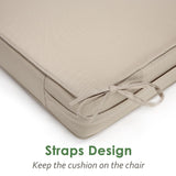 Garvee Waterproof Outdoor Patio Chair Cushions Set of 2 – High Resilience Thick Foam – Durable with Ties – For Garden, Lawn, Balcony Seating – Khaki, 22x22x4 Inch
