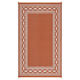 Garvee Outdoor Rug 9x18ft - Waterproof Reversible Plastic Straw Patio Mat - UV Resistant, Lightweight, Easy Clean - Large Portable Carpet for RV, Camping, Deck, Balcony, Porch, Beach - Terracotta Orange/White, USA