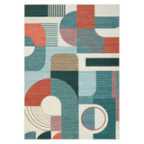 Garvee Boho Geometric Area Rug - Modern Abstract Low Pile, Washable Non-Slip Carpet - Soft Accent Throw for Living Room, Bedroom, Dorm, Dining Room - 5x7ft, Blue, USA Spec - Pink