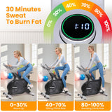 Garvee 32-Level Magnetic Resistance Exercise Bike for Home Gym – Stationary Indoor Cycling, Low Noise, LCD Workout Display, 300lbs Capacity, Adjustable Seat, Mobility Wheels – Color: Black - White