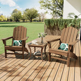 Garvee Weatherproof HDPE Adirondack Patio Chairs Set – Realistic Wood Grain, Ergonomic, UV Resistant, Easy Clean Outdoor Garden Deck Seating – Brown, 2 Chairs/Box - Brown (2 Sheets/Box)
