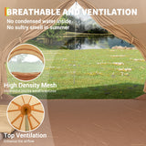 Garvee Select 4 Season Canvas Bell Tent for Glamping – Heavy Duty Yurt with Stove Jack, Mesh Windows, Detachable PVC Floor, Waterproof Outdoor Camping Shelter for Family, Parties – Beige, 500cm x 500cm x 300cm - Beige