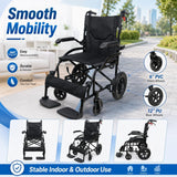 Garvee Lightweight Collapsible Aluminum Wheelchair for Adults & Seniors – Portable Transport Chair with Turn-over-Up Armrests, Swing-Away Footrests, Locking Handbrakes, Easy Carry for Travel & Daily Mobility – Color: Black