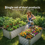 Garvee Galvanized Steel Raised Garden Beds 2 Pack 4x2x1.5FT – Outdoor Planter Boxes for Vegetables, Flowers & Healthy Plants – Durable Metal Planting Containers – Easy Assembly – Original Color, 2-Piece Set, 4*2*1.5FT