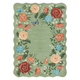 Garvee Modern Green Floral Area Rug 10x13ft - Washable, Non-Slip, Low-Pile Carpet - Mark & Fade Resistant, Soft Faux Wool - Accent for Living Room, Bedroom, Dining, Office, Nursery - USA Spec, Green Tone, 10x13ft - Green Tone