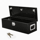 Garvee Weatherproof Lockable Aluminum Truck Bed Tool Box - Heavy-Duty Pickup Storage Chest, No-Drill Mount, Corrosion-Resistant Diamond Plate - Black, 39 x 13 x 10 in