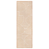 Garvee Washable Abstract Geometric Boho Rainbow Area Rug - Soft Low-Pile, Non-Slip Rubber Backing, mark-Resistant Indoor Carpet for Living Room/Bedroom/Dining Room/Office - Orange, 6x9 ft (183x274 cm), US