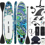 Garvee High-Quality Ultra-Light Inflatable Upright Paddle Board 10'6" for Adults & Youth – Military-Grade PVC, Anti-Slip Deck, Seat, Fast Pump, Camera Mount, Accessories – Blue Ocean (US Standard)