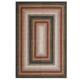 Garvee Washable Braided Area Rug 8x10ft – Modern Non-Slip Low Pile Carpet for Living Room, Bedroom, Dining Room – Soft, mark Resistant, Boho Farmhouse Decor – Red and Black Colors, USA - Red And Black Colors