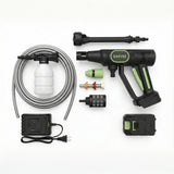 Garvee 320 PSI wire-free Portable Pressure Washer - 20V Brushless Power Cleaner with 6-in-1 Adjustable Nozzle, Foam Cannon, 26FT Hose, Rechargeable Battery & Charger for Car, Home, Patio Cleaning, Black + Green 2290u - Black + Yellow 108U
