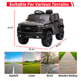 Garvee 12V Chevrolet Silverado utility vehicle Licensed Kids Ride-On Truck – Electric Car with Remote Control, MP3, wireless, FM, LED Lights, vernal Suspension – Battery Powered Ride-On Toy for Boys & Girls – Black - Black