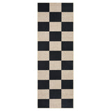Garvee Checkered Jute Runner Rug 2x8ft – Modern Minimalist Farmhouse Style Carpet – Non Slip, Washable, Mark Resistant – Ideal for Kitchen, Hallway, Entryway, Bedroom, Patio – Black and White – USA