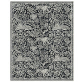 Garvee Washable Area Rug - Dark Tiger Print, Vintage Forest Design, Low Pile, Non-Slip, Soft, Spot Resistant Carpet for Living Room, Bedroom, Dining Room, Home Office - 8x10ft (244x305cm) - Color: Black, Origin: United States