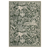 Garvee Ultra Thin Washable Area Rug – Modern Low Pile Non Slip Carpet – mark Resistant Vintage Tiger & Forest Print – Soft Floor Mat for Bedroom, Living Room, Kitchen – Green, 5x7ft, USA Stock