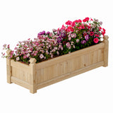 Garvee Wooden Raised Garden Bed Elevated Planter Box for Vegetables Herbs Flowers 43x15x13 Natural Fir Wood