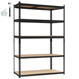 Garvee Heavy Duty 5-Tier Metal Kitchen Storage Rack – Adjustable Shelving Unit – 3000 lbs Load Capacity – Perfect for Home, Garage, Workshop – Black – Size: 36x24x72 in, 90x60x183 cm
