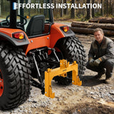 Garvee Heavy-Duty 3-Point Quick Hitch – 3000lbs Capacity Tractor Trailer Attachment, 2" Receiver, 5-Level Adjustable Top Hook, Bushing-Free, Category 1 – Spray Plastic Yellow - Yellow