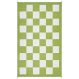 Garvee Waterproof Reversible Outdoor Rug – Modern Checkered Green & White Plastic Straw Mat – UV Resistant, Durable, Easy-Clean Carpet for Patio, Deck, Camping, Balcony – Light Grass Green/White, 9x18ft (270x549cm) - Light Grass Green/White