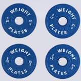 Garvee Versatile 5LB Global Weight Plates Set, 4 Pack – 2" Rubber Coated Steel Core, Change Plates for Barbell, Home Gym Fitness, Fits 2 Inch Global Bars, Blue, System Default