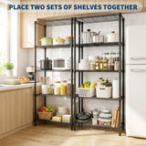 Garvee Heavy-Duty Adjustable 5-Tier Metal Storage Shelving Unit - 2-Pack Carbon Steel Freestanding Utility Racks - Steel Organizer Shelves - for Garage, Pantry, Basement, Laundry Room - Black