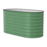 Garvee Tall Metal Raised Garden Bed, Galvanized Steel - 24in Deep Oval Planter Box - Rust-Resistant, Reinforced Bracing, Easy Assembly, Anti-Cut Strips - Size: 120x60x60cm, Color: Green with anti-cut strips - Green With Anti-Cut Strips
