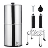 Garvee Portable 2.25 Gallon Force Water Filter System – 304 Stainless Steel – Dual Black Carbon Filters – Stand Included – Basic Model, USA Edition