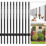 Garvee Metal Fence Post 5 Feet U Post Wire Fence Durable Rust-Resistant Steel Powder-Coated Green Finish Outdoor Garden Farm - Black