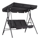 Garvee Weather-Resistant 3-Seat Outdoor Swing Chair – Adjustable Canopy, Thick Cushions, Heavy-Duty Frame, Non-Slip Glider, 500 lbs Capacity – Patio, Garden, Backyard Bench – Black
