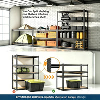 Garvee Heavy-Duty 5-Tier Garage Shelving Unit, Adjustable Boltless Carbon Steel Freestanding Storage Rack, 2500 lb Total Capacity, 36" W x 18" D x 72" H, Matte Black (Hole Position Change), 90x45x183cm