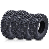 Garvee 6-Ply Heavy Duty All-Terrain ATV/UTV Tires Set - 26x9-12 Front & 26x11-12 Rear - Tubeless, Mud, Dirt, Desert, Rock Performance - Replacement Off-Road Quad Tires, 12 Inch - Color: System default