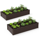 Garvee Sturdy Galvanized Steel Raised Garden Beds - Outdoor Above Ground Planter Boxes for Vegetables & Flowers - Weather-Resistant Metal Build - Simple Setup - 2-Pack, 6x3x1FT, Natural Wood Color, 2-Piece Set