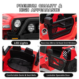 Garvee 12V 2-Seater Kids Electric Ride On Truck with Remote Control – LED Lights, MP3/USB Player, Safety Belt, 4-Wheel Suspension – Battery Powered Car for Toddlers & Kids Ages 4-8 – Red - Pink