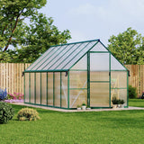 Garvee Heavy Duty 8x14 FT Polycarbonate Greenhouse – Reinforced Aluminum Frame, Double Swing Doors, Adjustable Roof Vent, Rain Gutter, Quick Assembly, High Wind Resistance, All-Season Outdoor Tent – Green