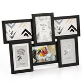 Garvee Modern 4x6 Picture Frame Set – Collage Wall Decor with Glass Front – For Family or Wedding Memories – Set of 6 Photo Frames – Black HY8009I - White