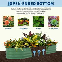 Garvee 2 Pcs Raised Garden Beds Outdoor 8x2x1.5 ft Galvanized Steel Planter Box Green Durable Rust-Resistant Easy Assembly