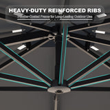 Garvee 10x10 ft Square Cantilever Patio Umbrella - 360° Rotation, Height Adjustable Offset Outdoor Shade - Heavy-Duty Aluminum Frame - Base Not Included - Color: Gray - Gray