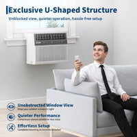 Garvee 8000 BTU U-Shaped Window Air Conditioner with Ultra Quiet Operation & Energy Efficient Cooling, 3-in-1 Modes, Easy Installation, for Home Bedroom Office