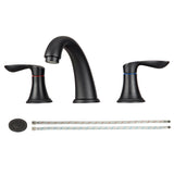 Garvee Modern Water-Saving Widespread Bathroom Faucet – 8 Inch 3-Hole, Double Handle, Durable Zinc Alloy, Pop-Up Drain, cUPC Guide-Free Hose, Easy Installation, Matt Black Finish - Black-1