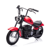 Garvee 24V 250W Kids Electric Dirt Bike - 2-Speed Up to 15MPH, 12'' Air Tires, LED Lights, Power Display, Shock Absorbers, Leather Seat, 60 Min Ride, Handbrake, Off-Road Motorcycle Toy for Boys & Girls Ages 5-8, Red - Red