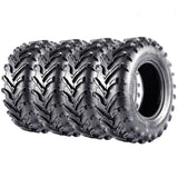 Garvee Set of 4 ATV/UTV All-Terrain Tires 25x8-12 Front & 25x10-12 Rear - 6PR Tubeless - 15mm Step Depth - Off-Road Mud/Trail/Sand - Color: System default