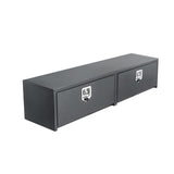 Garvee Heavy Duty Underbody Truck Tool Box - Lockable Q235 Steel Storage Organizer with T-Handle Lock - Secure Metal Toolbox - For Pickup Truck Bed, RV, Trailer - 60 x 16 x 13 Inch - Black Base Silver Flower Spray Plastic - Grey